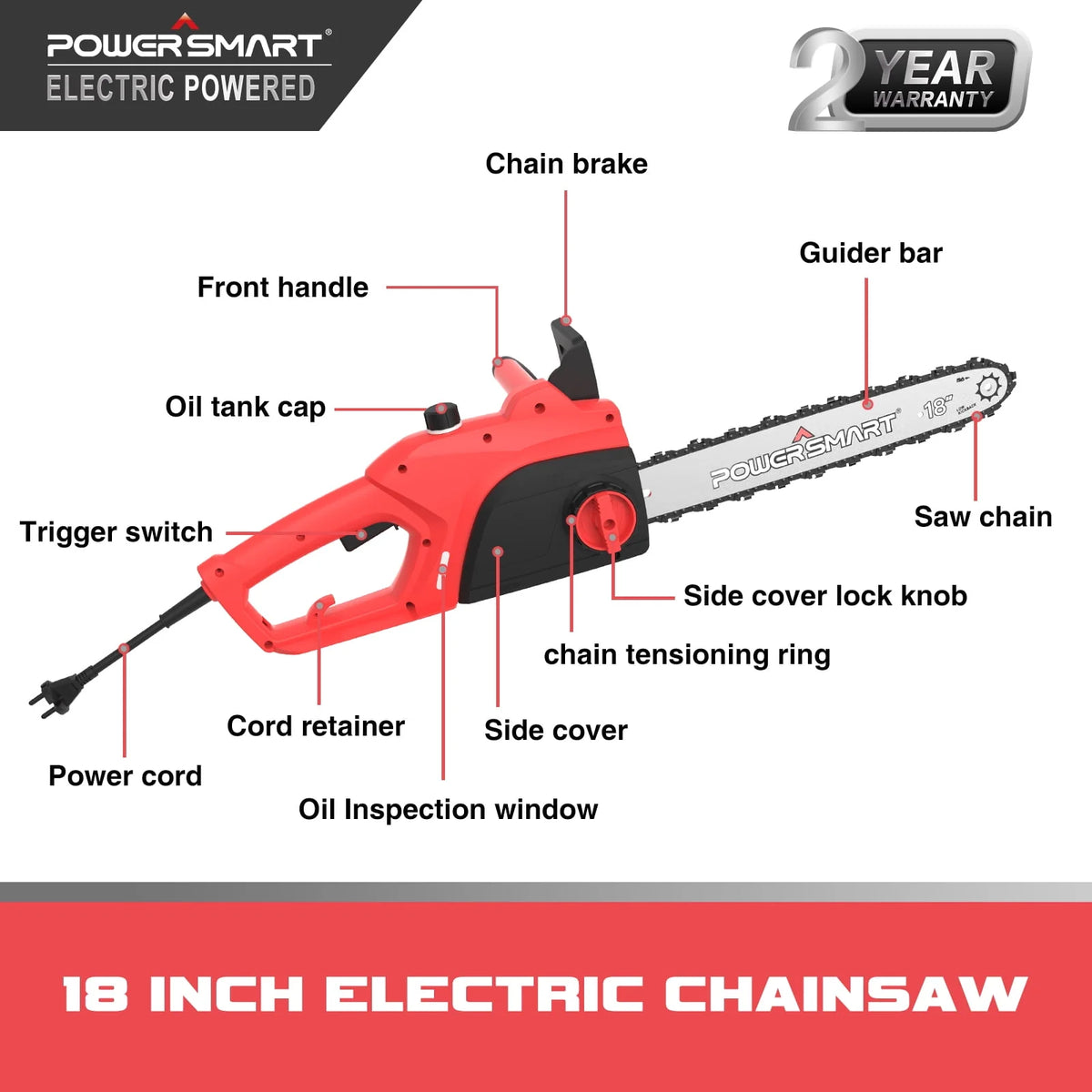 18 inch Corded Electric Chainsaw K567