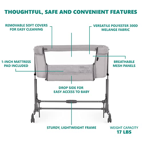 Dark Blue Portable Baby Bassinet with Breathable Mesh Panels R4507