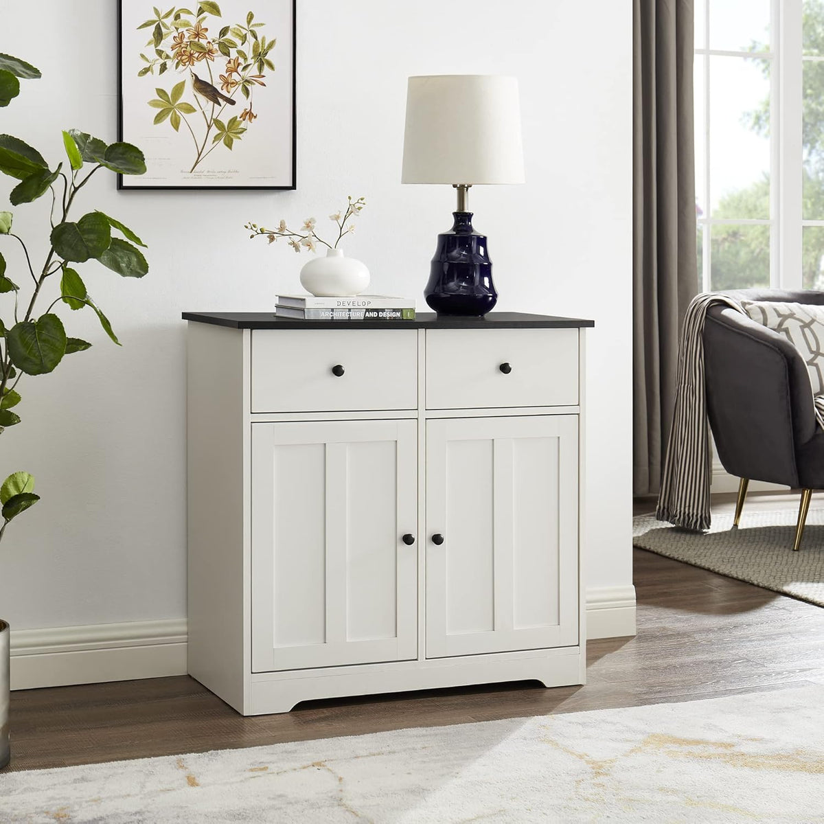 Black Sideboard Buffet Storage Cabinet E972591