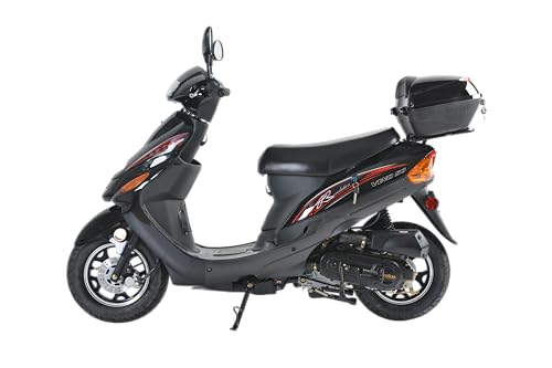 49cc/50cc Gas Scooter Moped with Rear Storage Trunk (Black) H52856