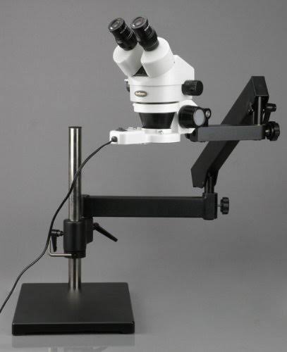 3.5X-90X Articulating Stand Zoom Microscope with Fluorescent Ring Light V89210