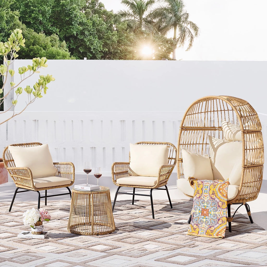 Beige Wicker Outdoor Sectional Sofa E7442