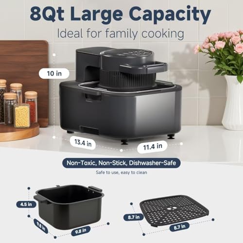 Black 8QT Non Toxic Air Fryer B30391
