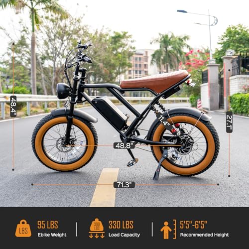 1000W 20" Fat Tire 48V 17.5AH Removable Battery Electric Bike D412524