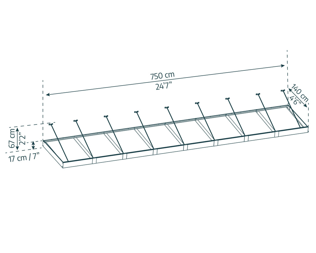 25' x 5' Gray/Clear Awning C24180