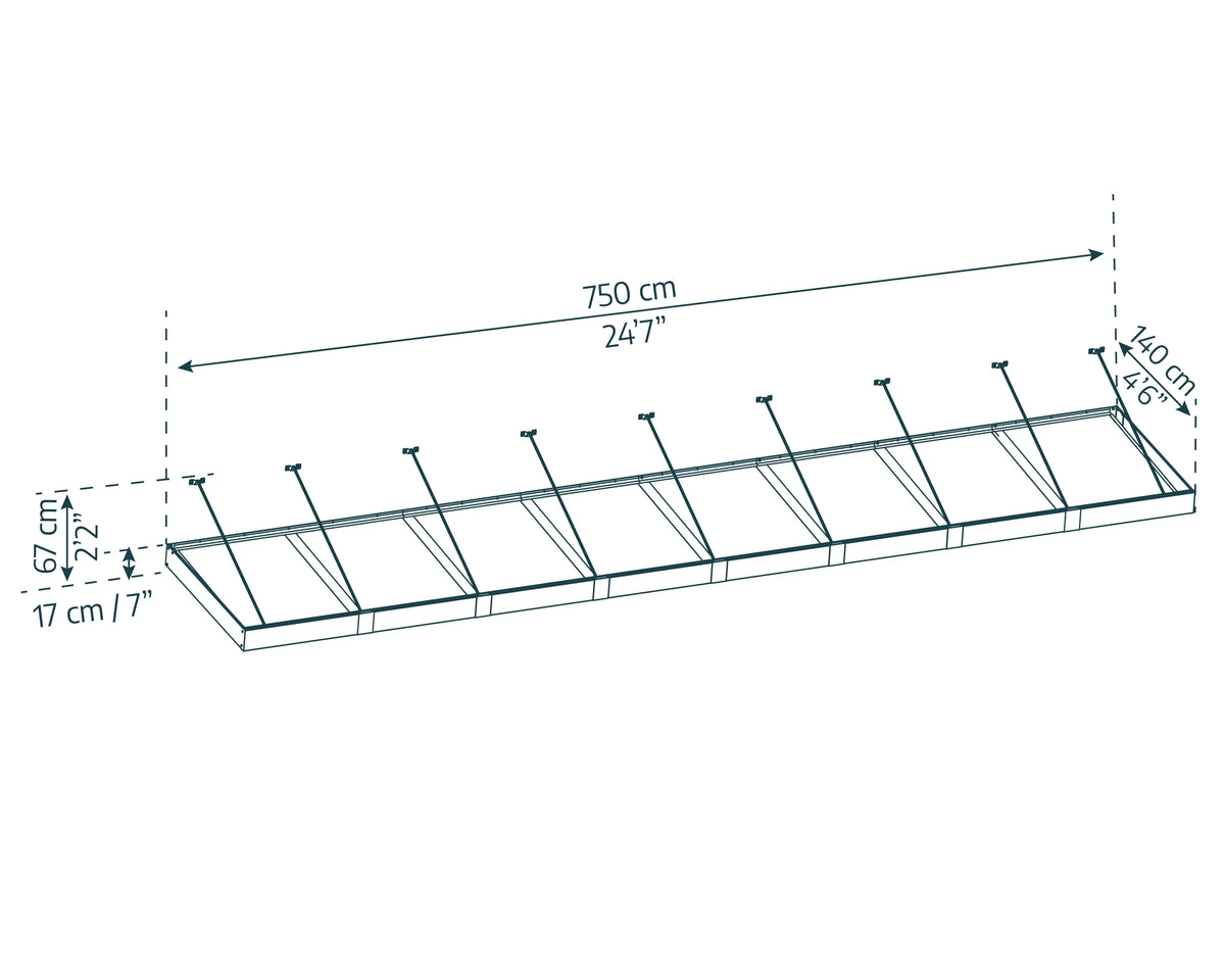 25' x 5' Gray/Clear Awning C24180