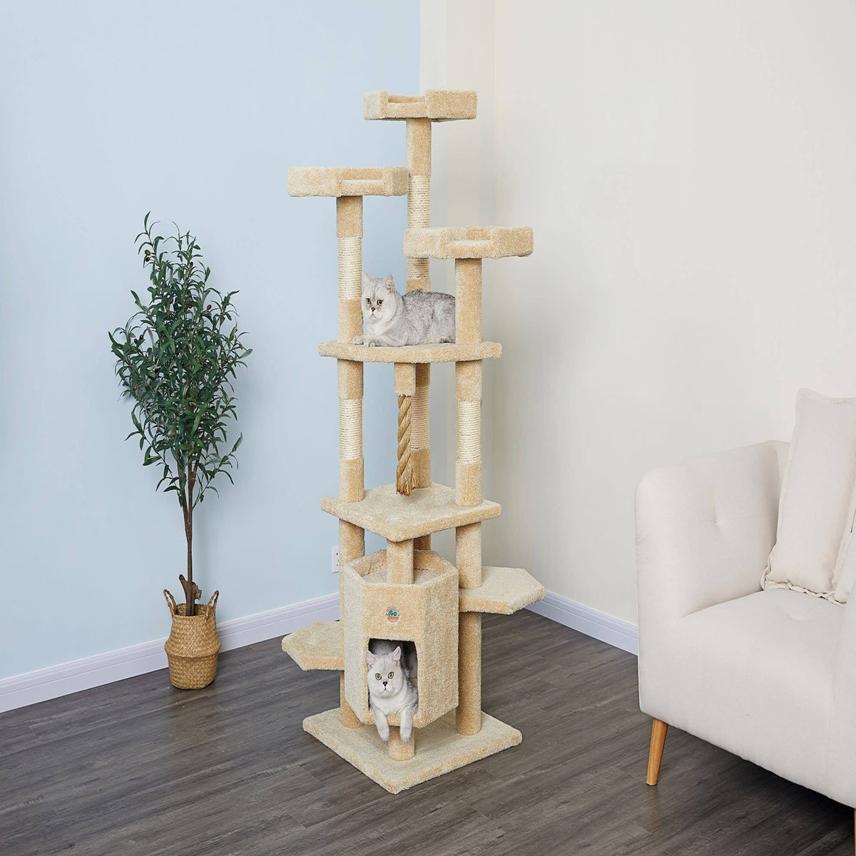 68 in. Carpeted Cat Tree Y75729