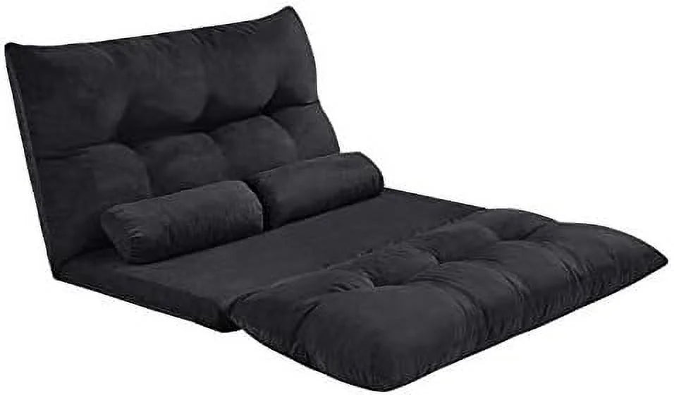 Adjustable Fabric Floor Couch Sofa Bed with Two Pillows Q10165