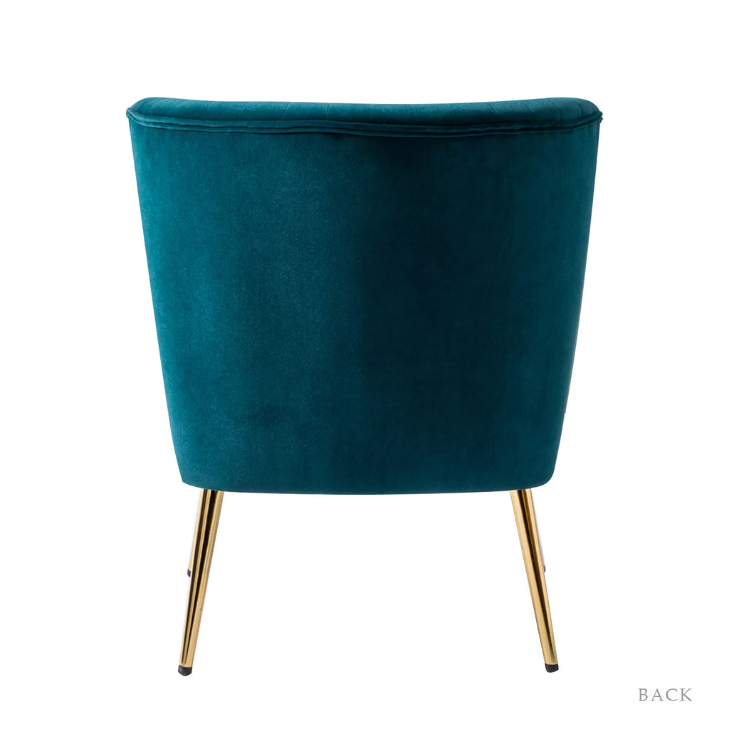 Teal Velvet Armless Accent Chair O837