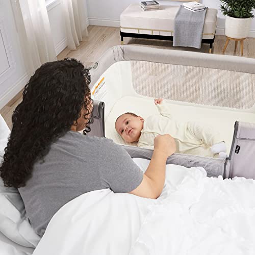 Dark Blue Portable Baby Bassinet with Breathable Mesh Panels R4507