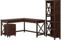 L Shaped Desk with File Cabinet and Bookcase Z1362