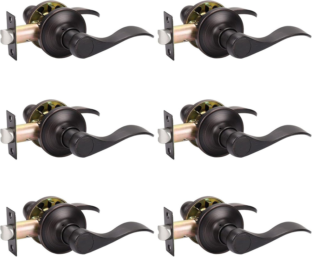 3 Pack Matte Black Passage Door Lever Handle Set M653143