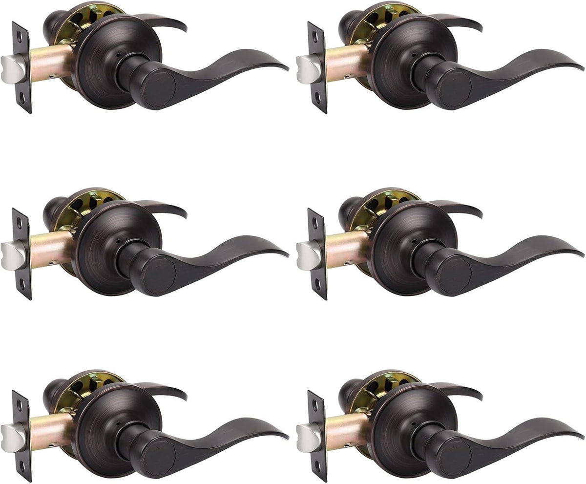 3 Pack Matte Black Passage Door Lever Handle Set M653143