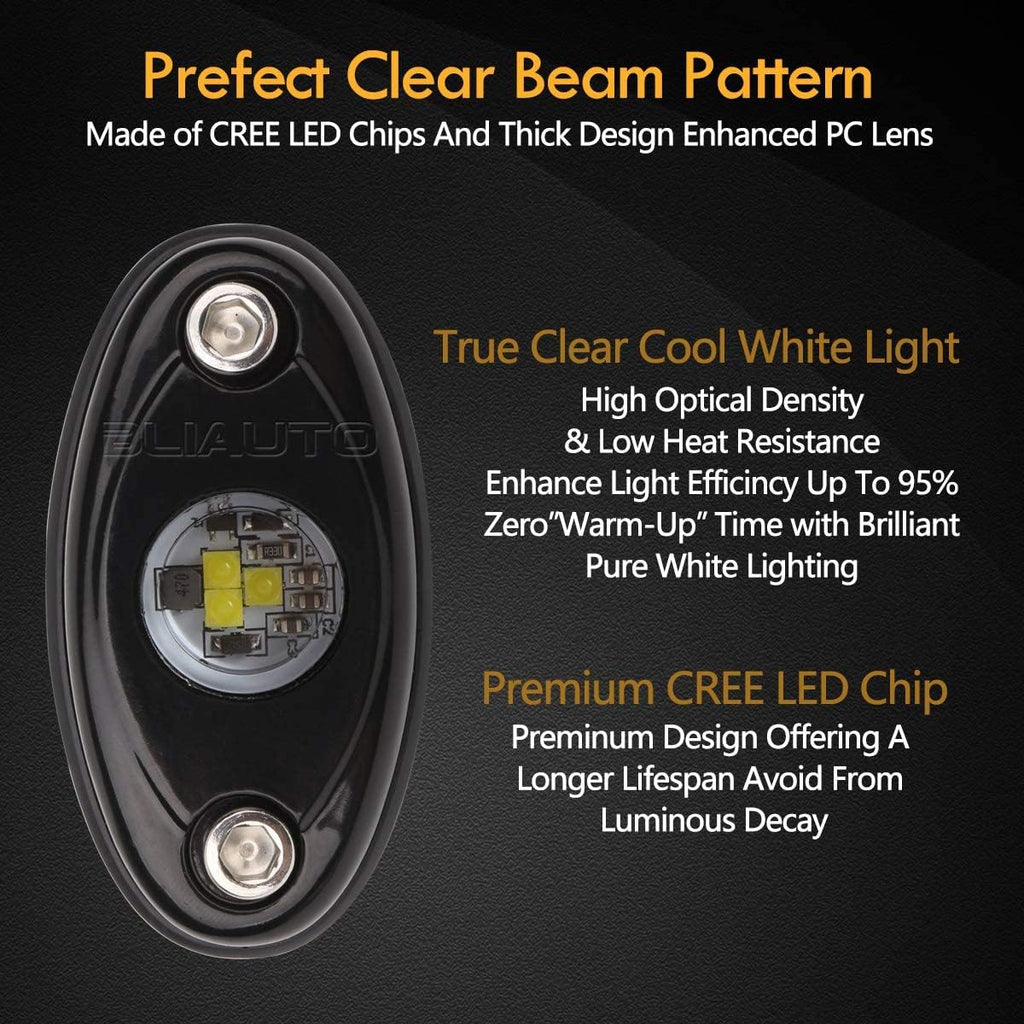White 10PCS Waterproof LED Rock Light Pods F3580