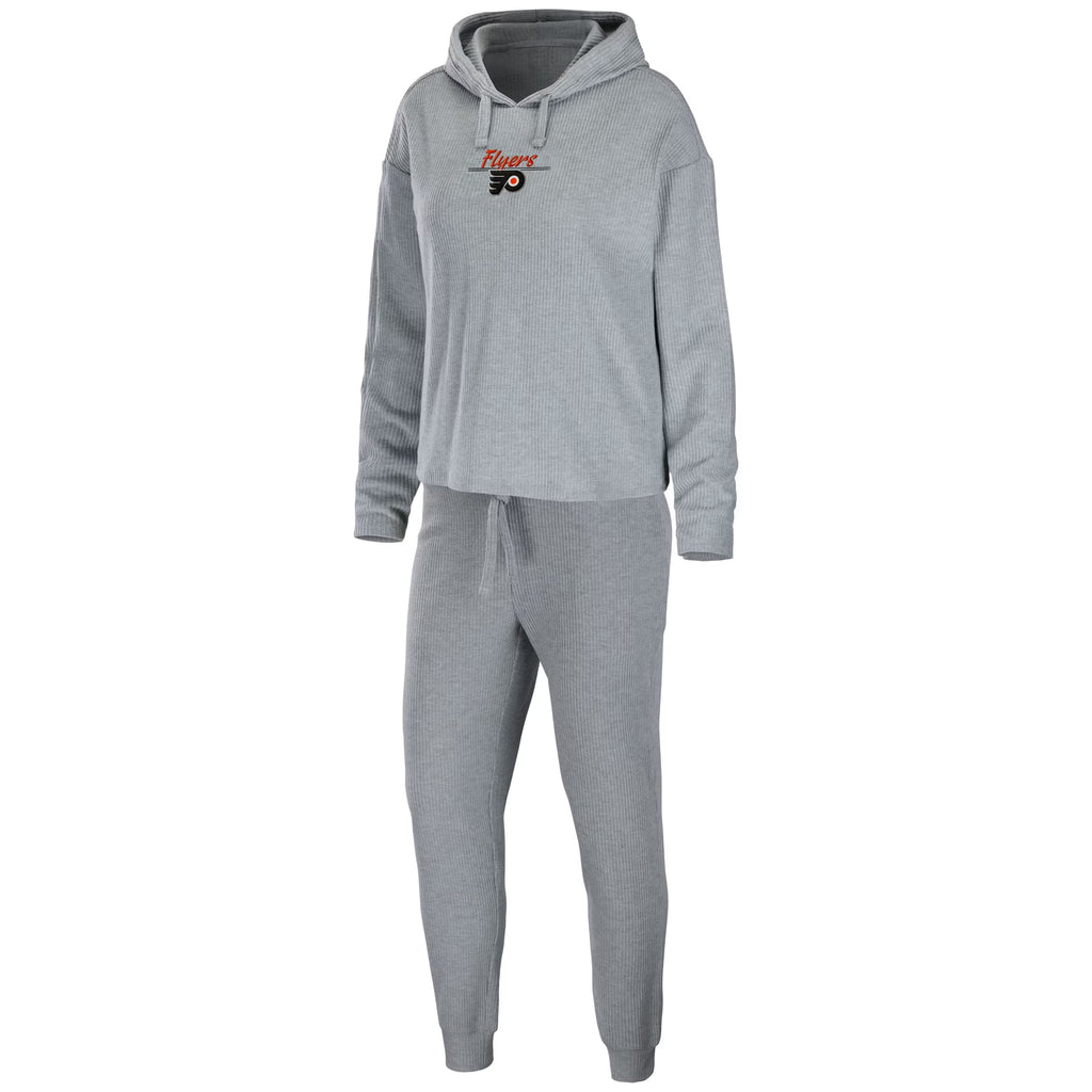 Heather Gray Philadelphia Flyers Logo Pullover Hoodie & Pants Sleep Set I1167