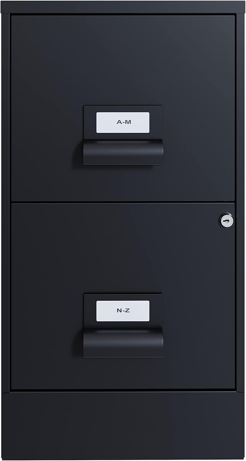 18 Deep 2 Drawer Black File Cabinet X388