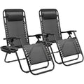 Set of 2 Black Zero Gravity Folding Lounge Chairs B7314