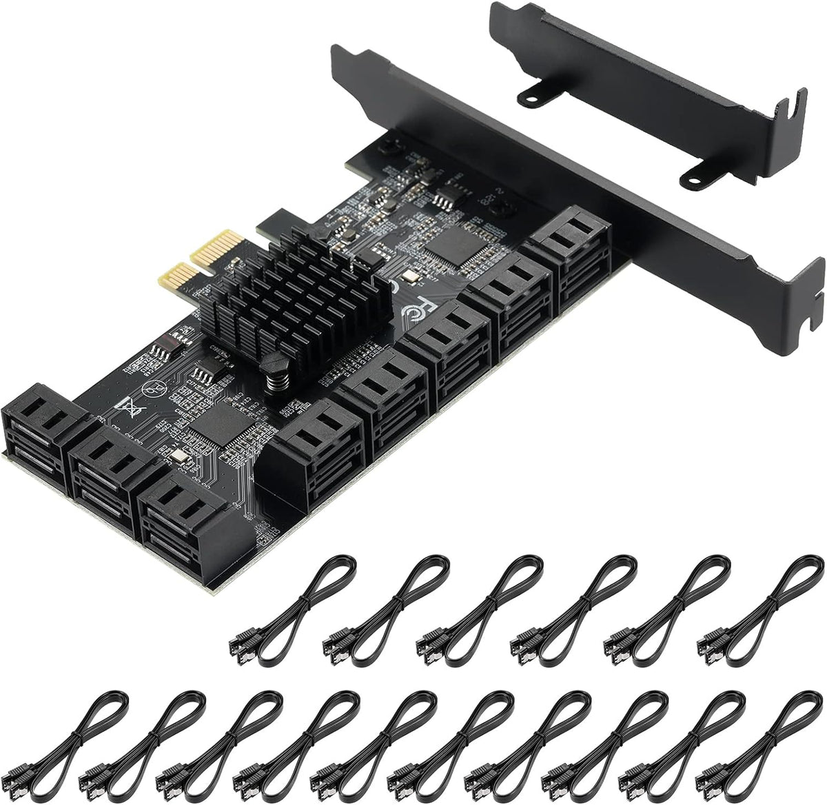 PCIE to SATA 3.0 6 Gbps Controller Card with 8 SATA Cables F90064