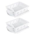 White Plastic 2 Piece Dish Drainer Set I5973