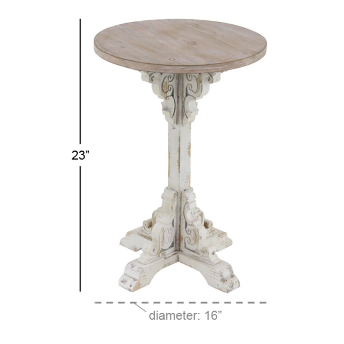 White Wood Accent Table with Brown Wood Top A278381