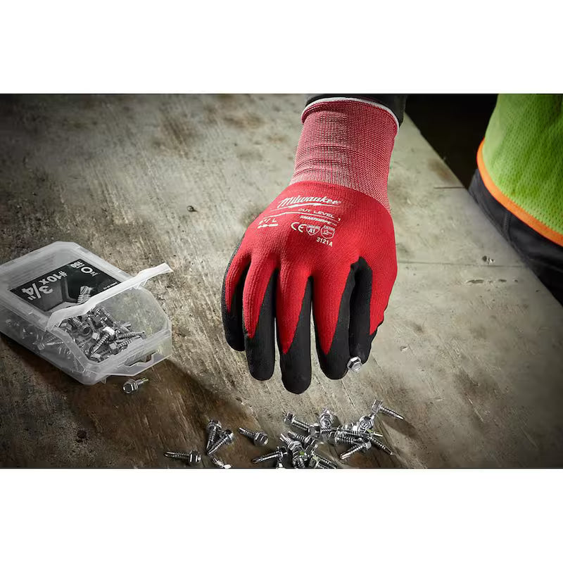 Red Nitrile Cut Resistant Work Gloves 30-Pack F576