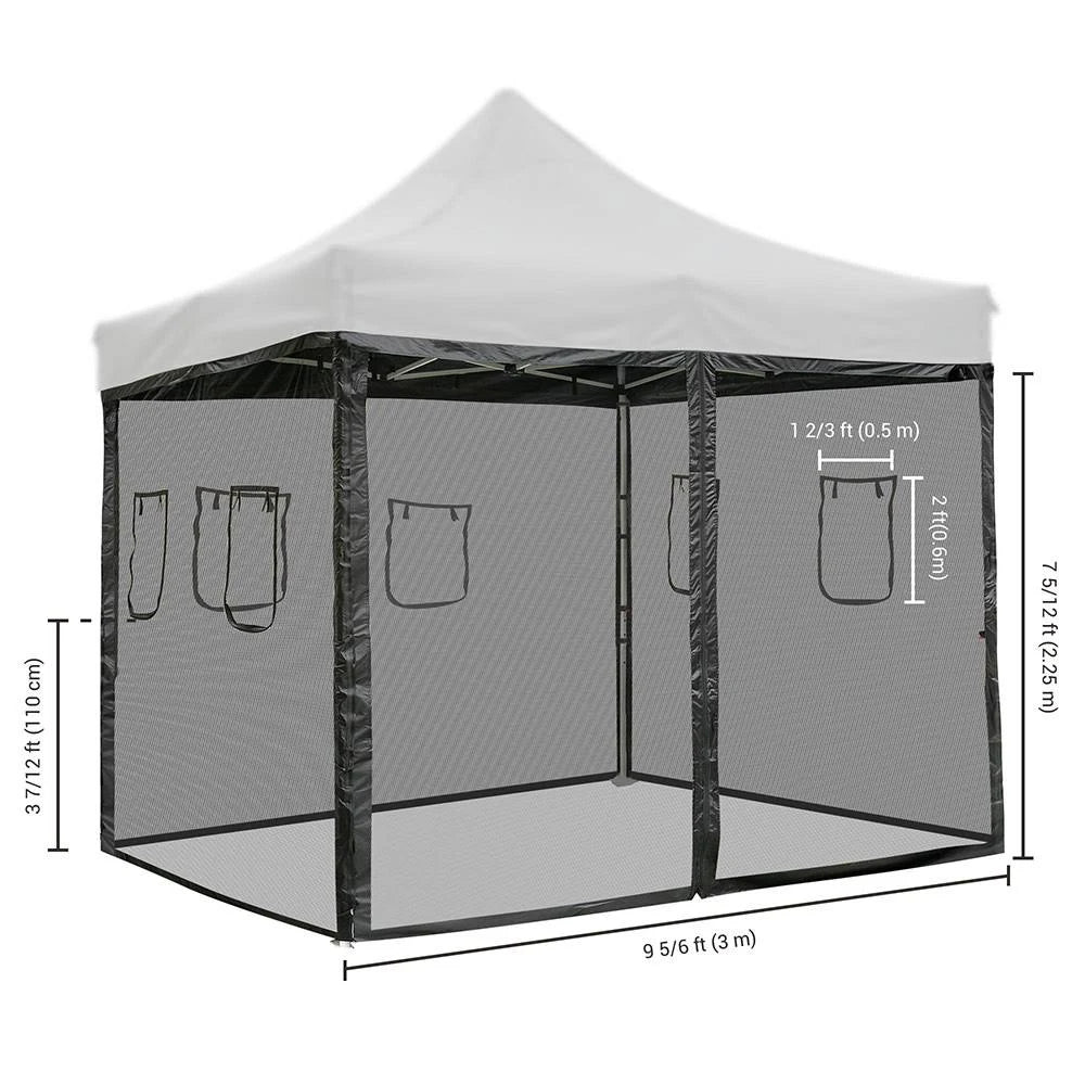 4 Pcs Pop Up 10 ft Canopy Tent Mesh Side Wall T765