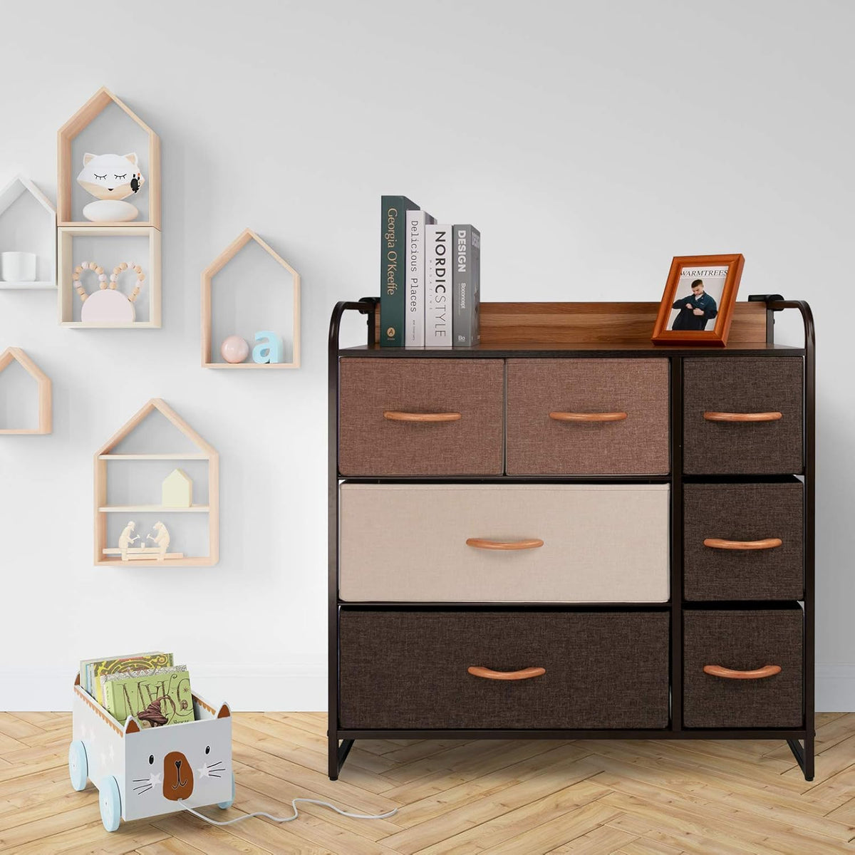 Large Storage Fabric Dresser with 5 Removable Drawers M597886