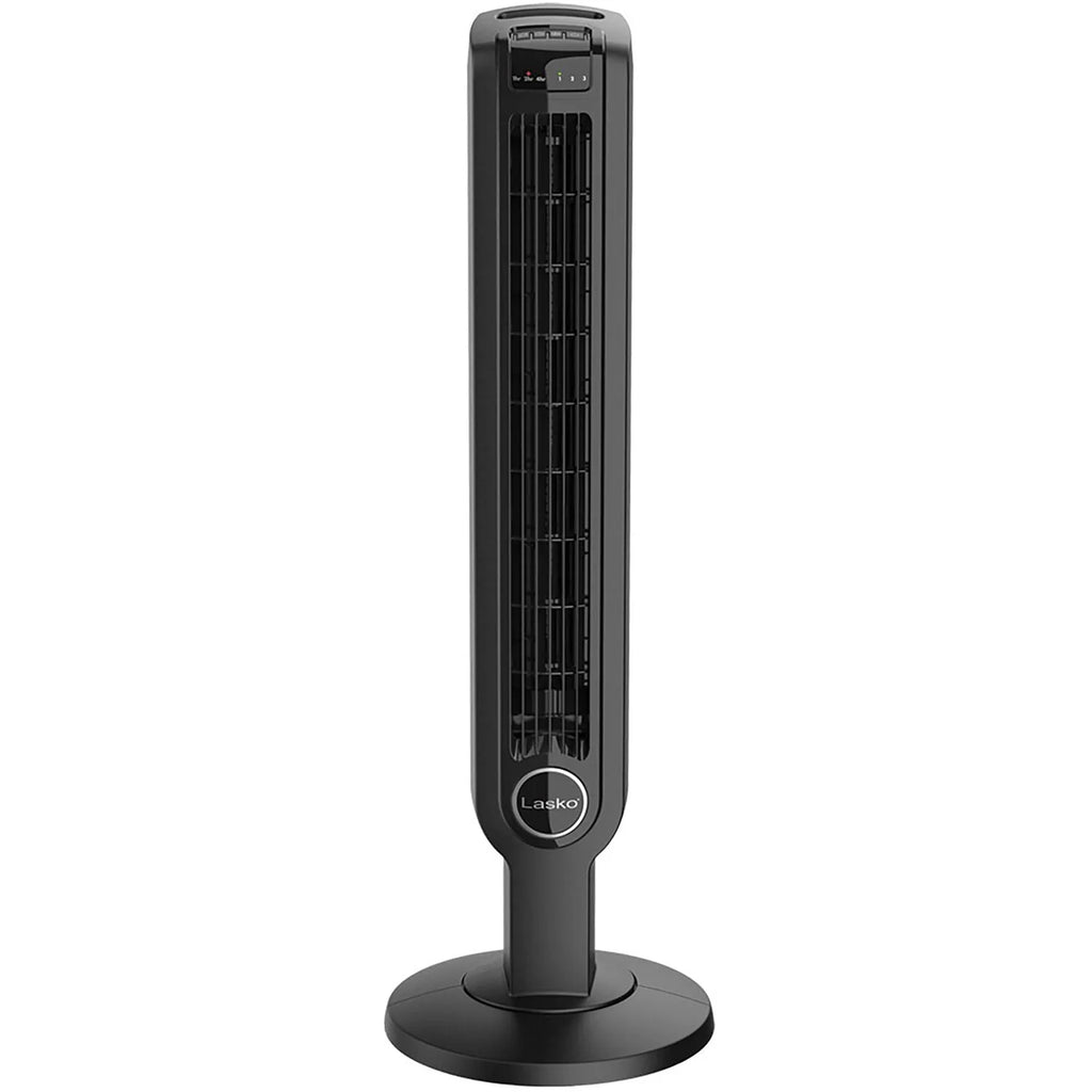 Black 3-Speed Oscillating Tower Fan with Timer and Remote H67232