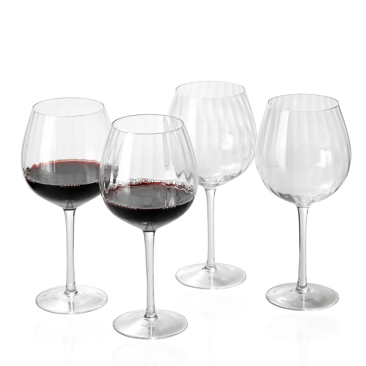 Ribbed Optic Wine Glasses set of 4 N230