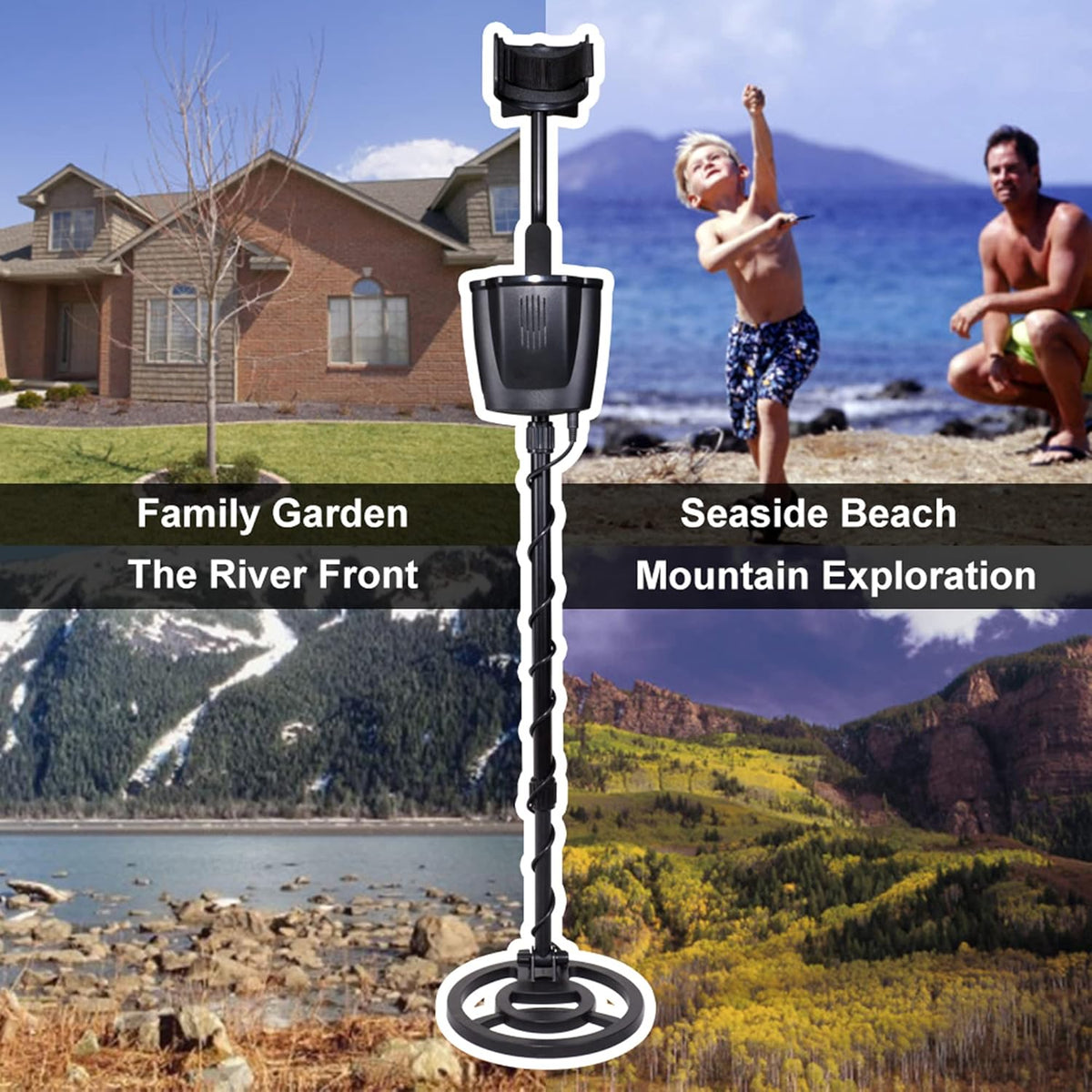 3" LCD Display Underground Metal Detector with 8" Waterproof Search Coil E5057