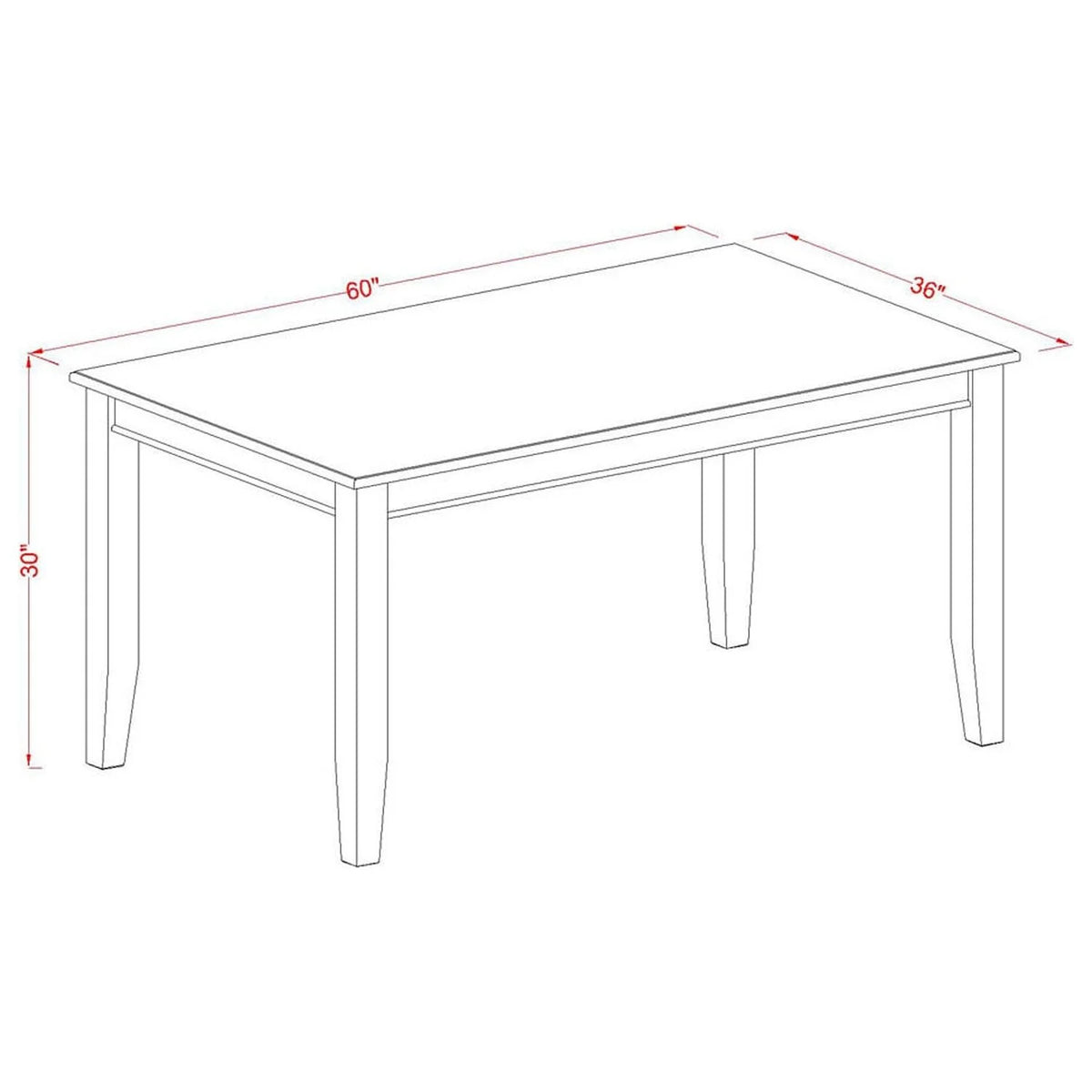 60 Inch Rectangular Dining Table And Six Parson Chair L14393