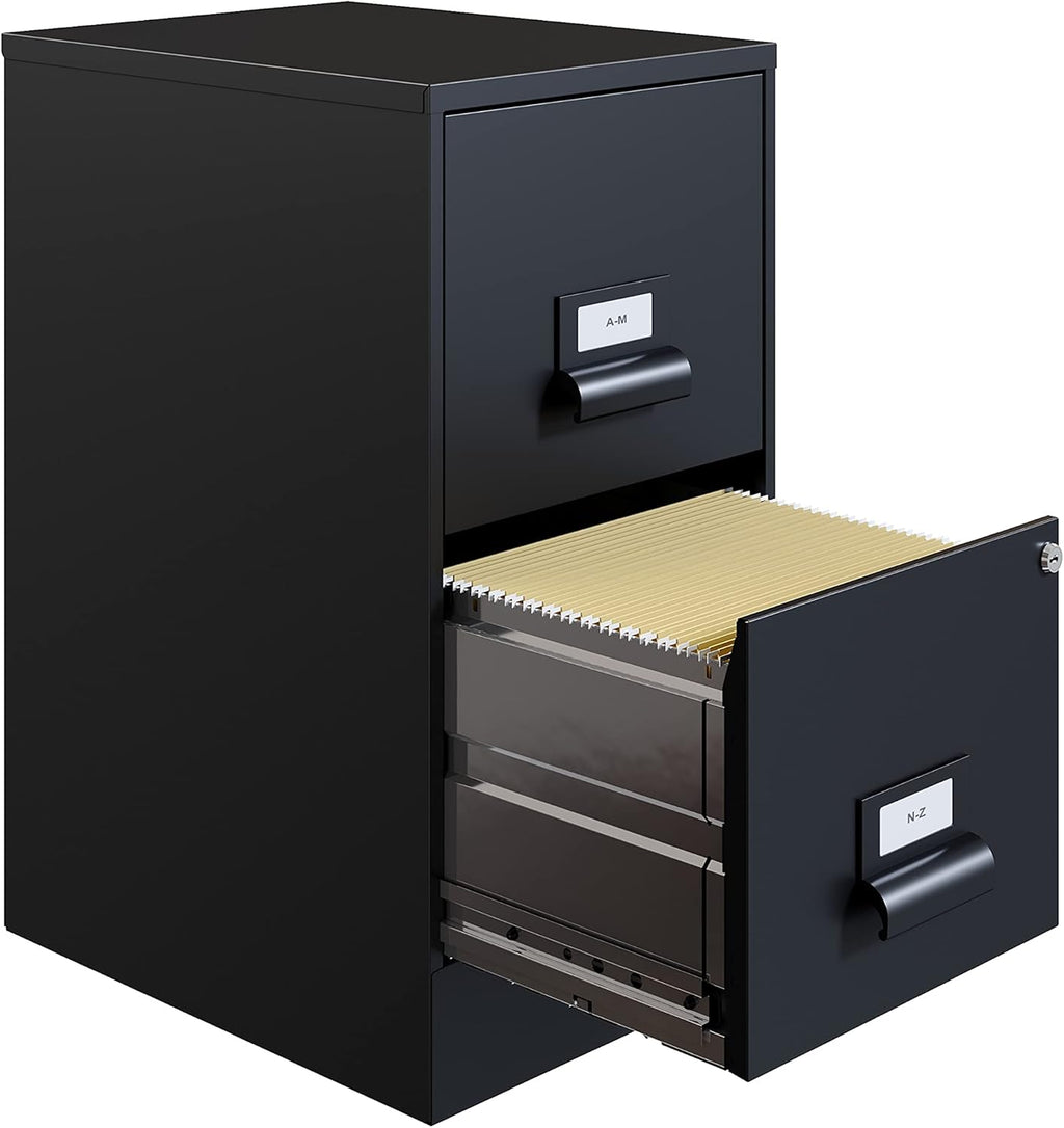 18 Deep 2 Drawer Black File Cabinet X388