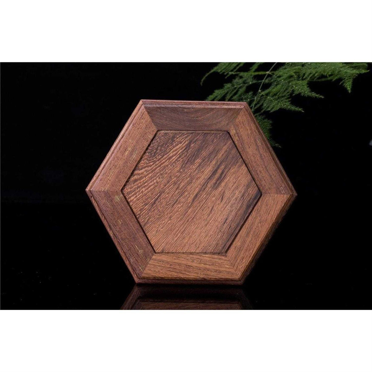 Hand Craft Hexagon Rosewood Fishbowl Vase Stand M485