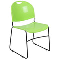 Green and Black Plastic Stacking Chair with Carry Handle W72417
