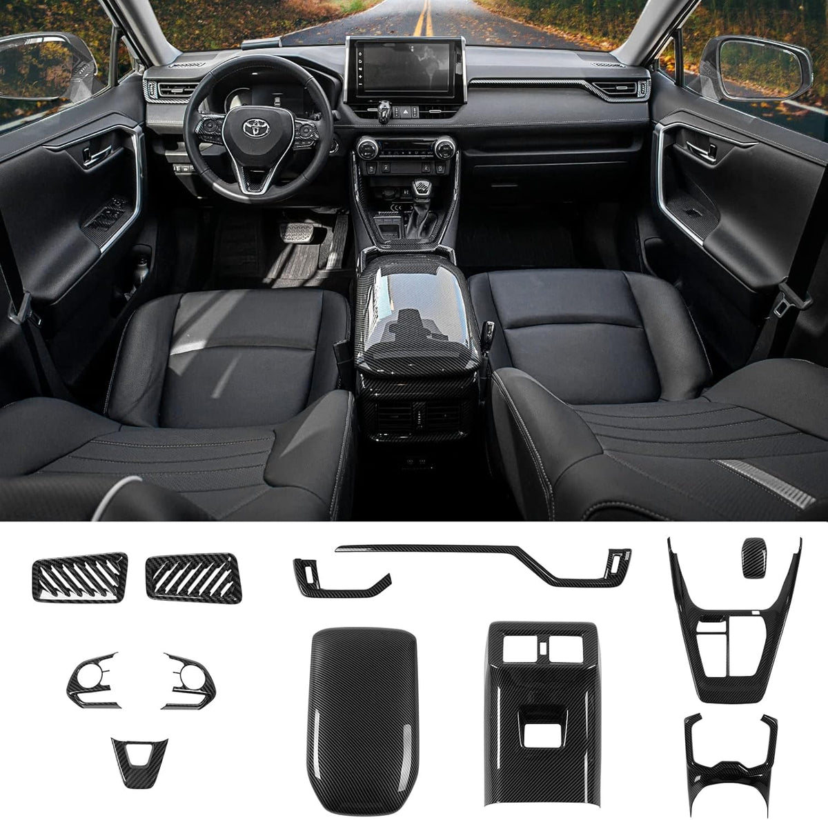 Gear Shift Panel Cover Trim Cup Holder Panel Cover Set of 12 Pcs A50500