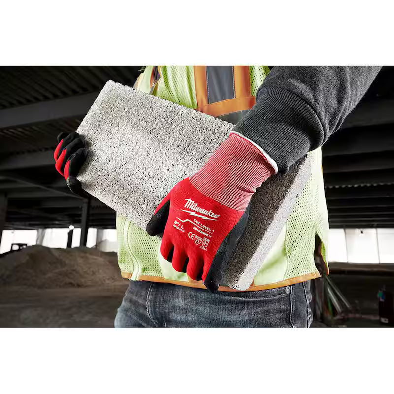 Red Nitrile Cut Resistant Work Gloves 30-Pack F576