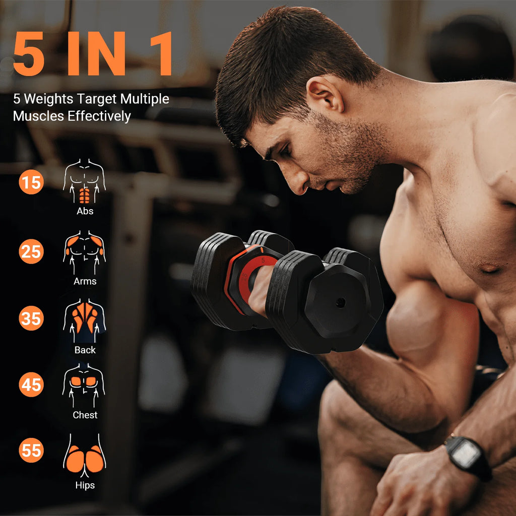 50lb Adjustable Dumbbells Set of 2 with Rack D89348