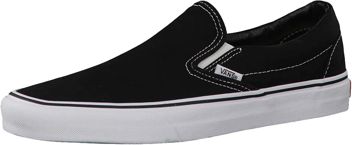Classic Slip-On Sneakers (Black, 10 Women/8.5 Men) B3977