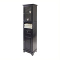 Tall Cabinet with Glass Door and Drawer in Black Finish H57540