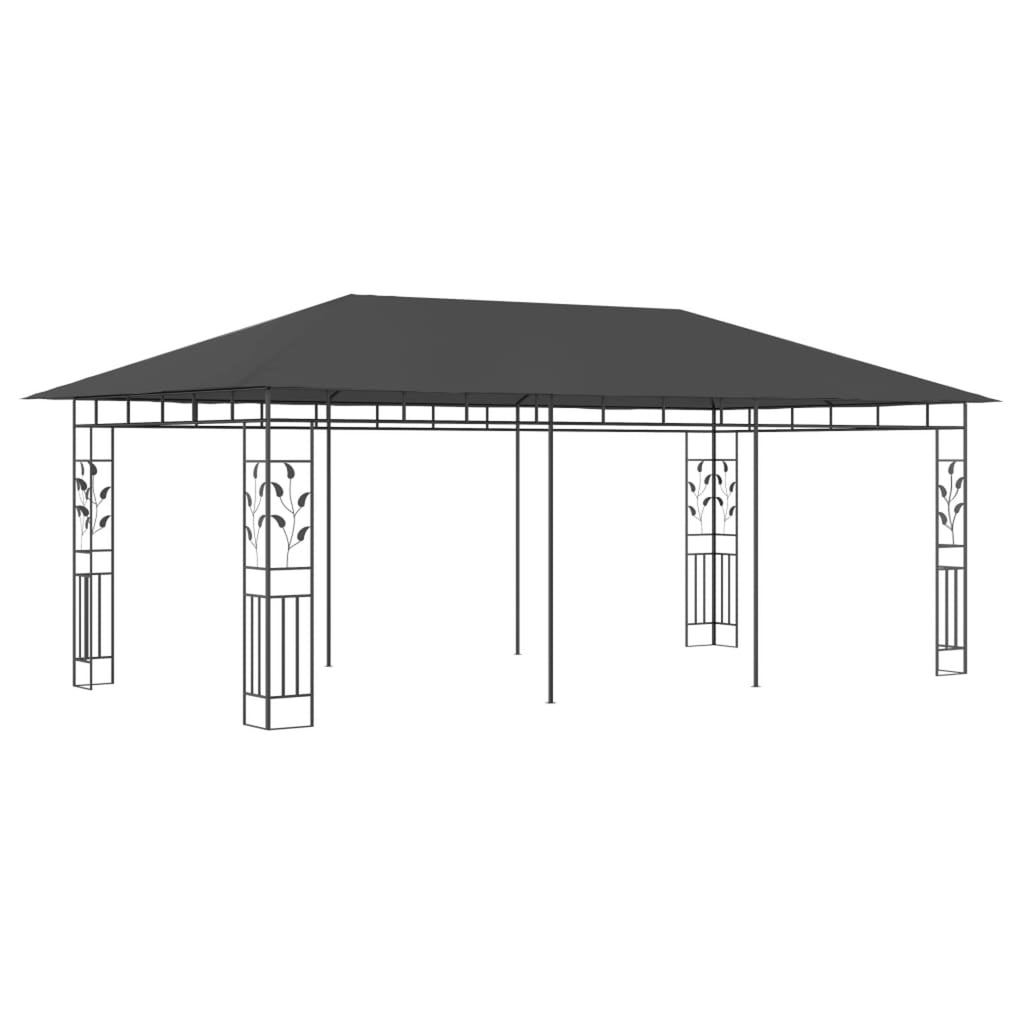 19.7'x9.8'x9' Anthracite Gazebo with Mosquito Net R418607