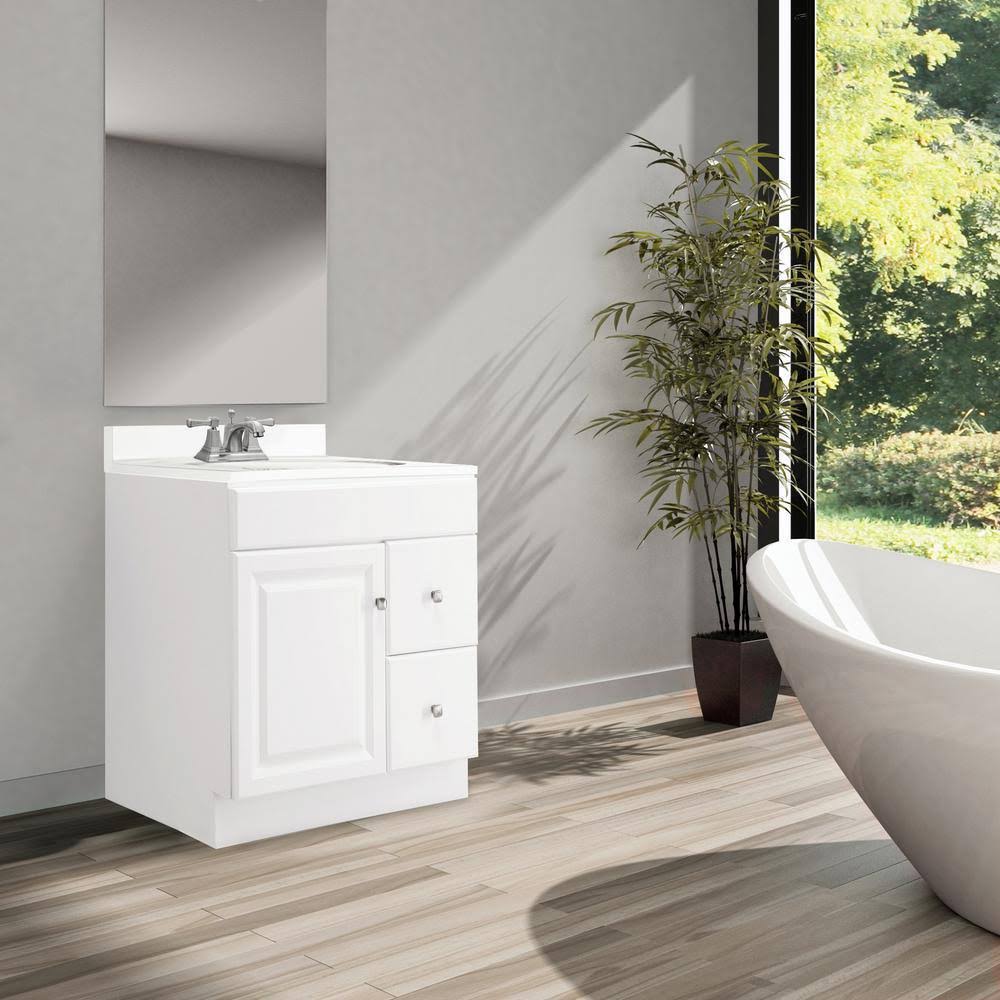 White Unassembled Vanity Cabinet R742486