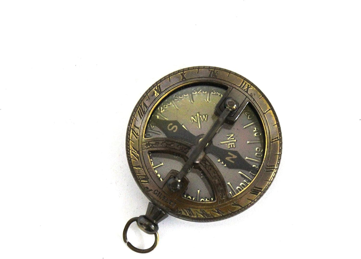 Brass Pocket Sundial Compass P723384