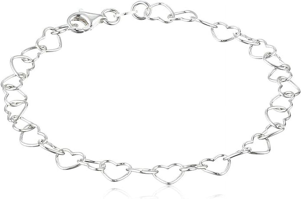Sterling Silver Heart-Link Bracelet U14448