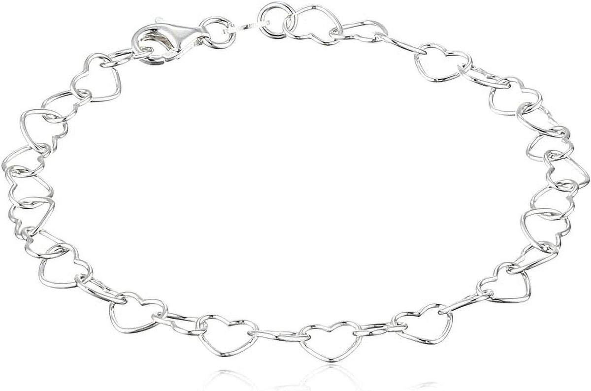 Sterling Silver Heart-Link Bracelet U14448