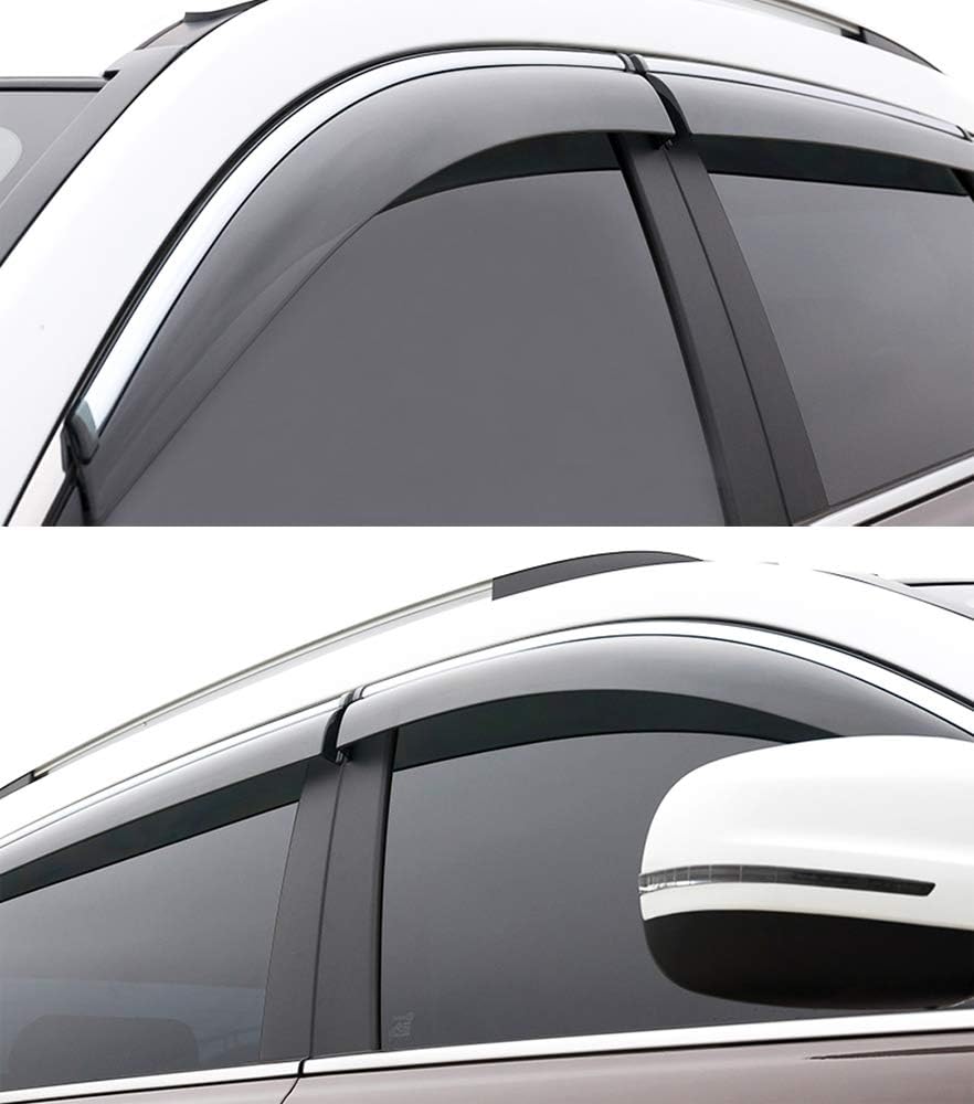 Car Window Visor Vent Shade Deflector Sun/Rain/Fog Guards Pack of 2 A223