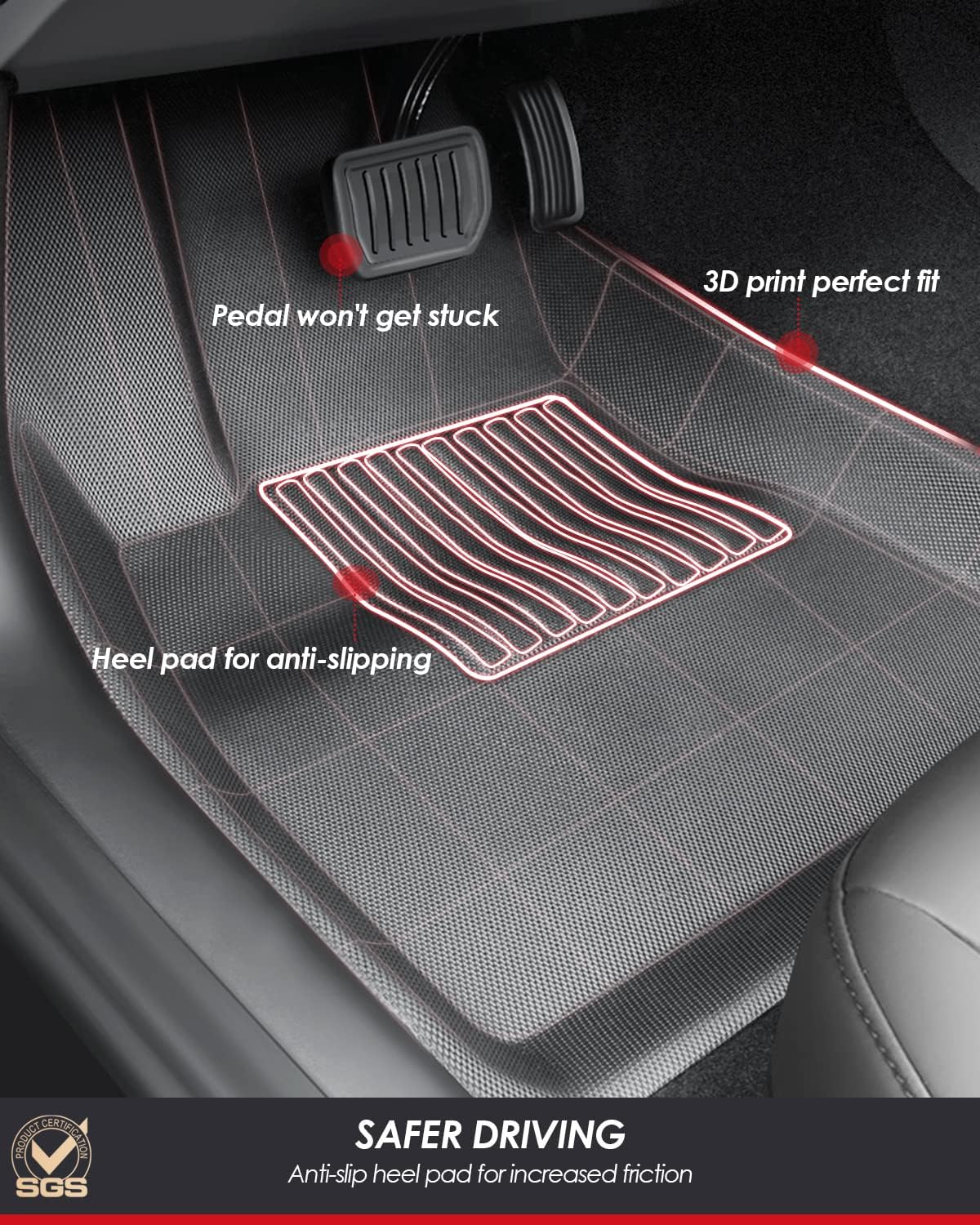All Weather Floor Mats Cargo Liners Trunk Mats 5 pcs TPE B68787