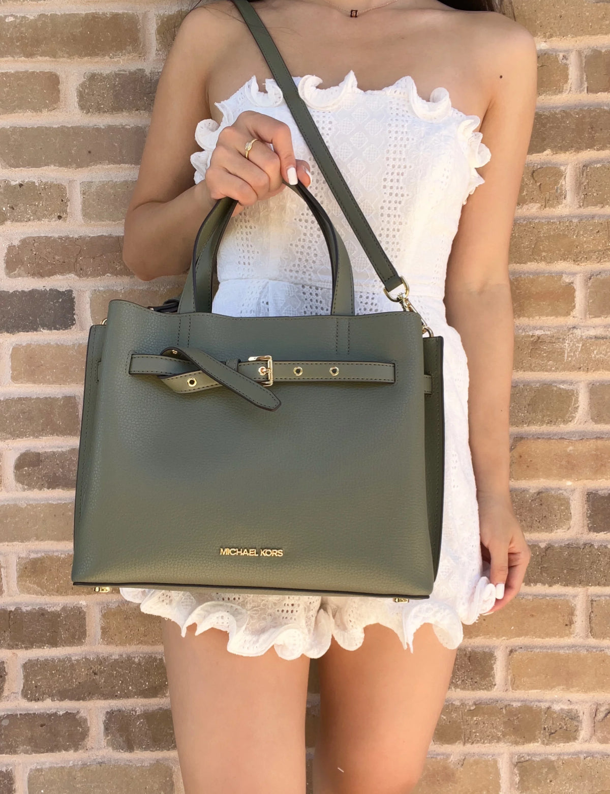 Army Green Large Satchel Crossbody R50795