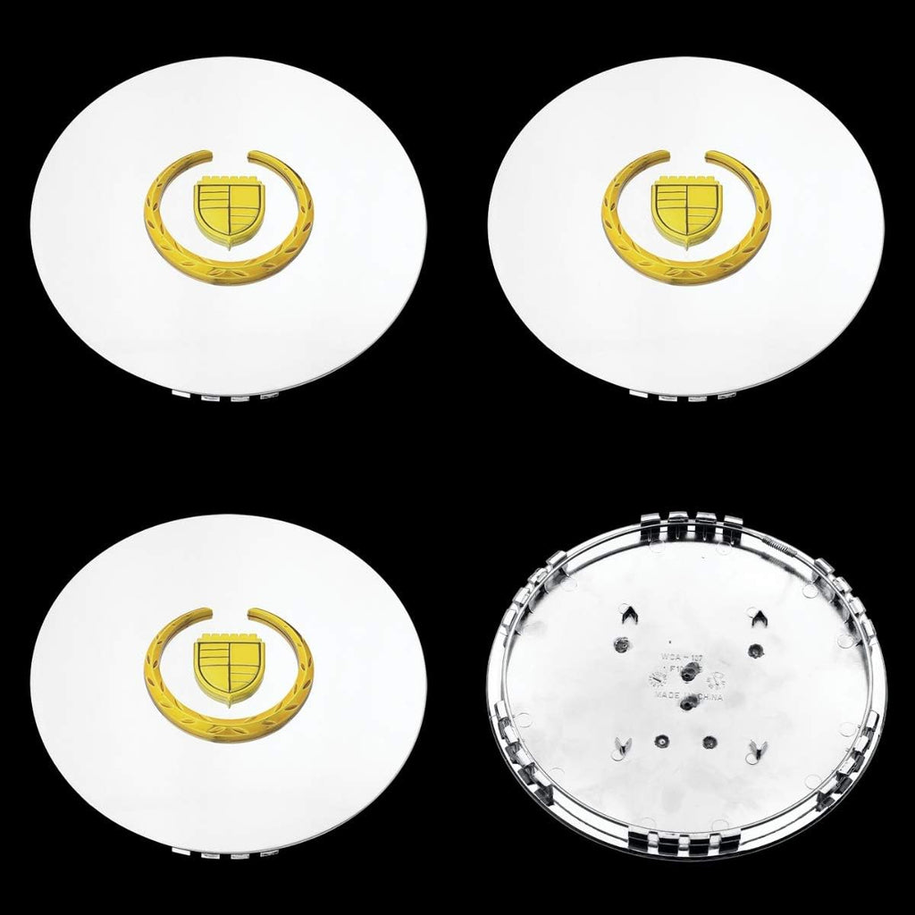 Set of 4 Chrome & Gold 17 inch 20 inch Wheel Hub Center Caps U49510