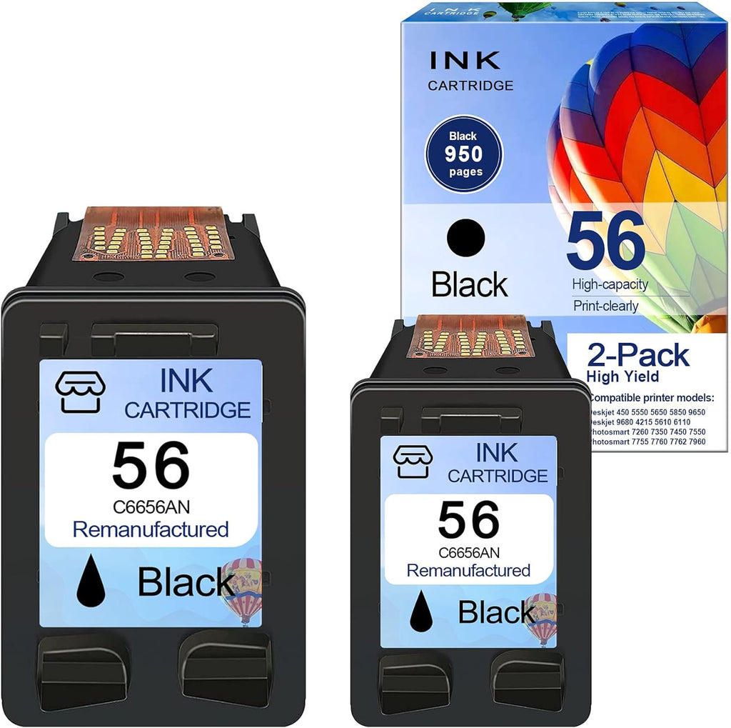 Remanufactured 56 Black Ink Cartridge 2-Pack N704861