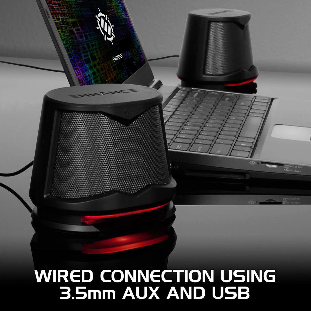 High Excursion Speakers with Red LED Lights, 10W Peak, 3.5mm Wired C40366